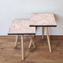 Hanah Home Mesas Nido Beige y Blanco (2 Piezas)